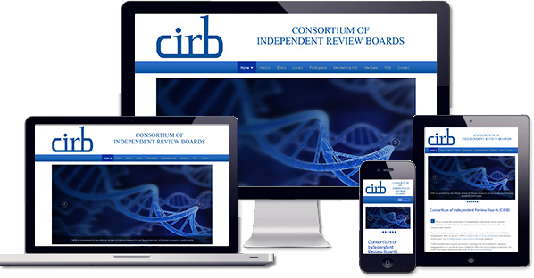 Customised responsive WordPress website created for Consortium of IRB