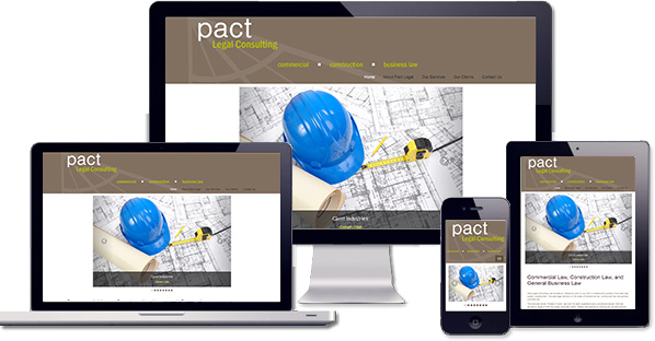 Customised responsive WordPress website created for Pact Legal Consulting