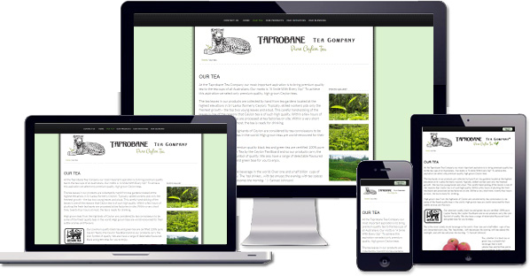Customised responsive website created for a Tea Company